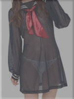 シースルーセーラーワンピ 紺